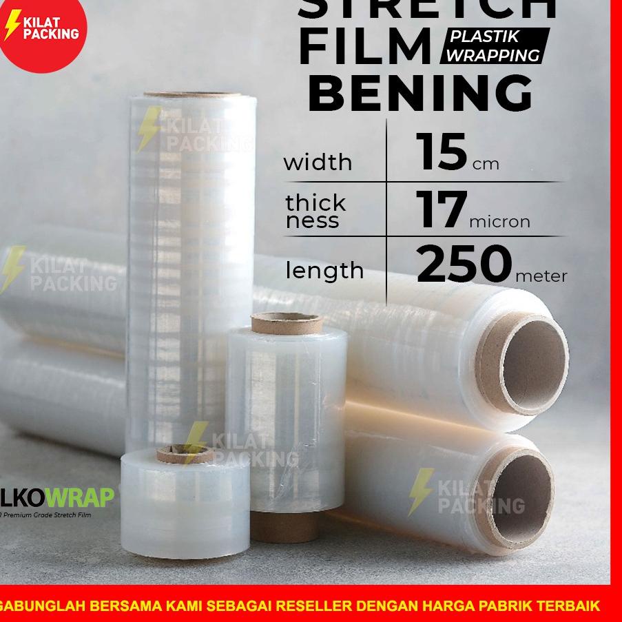 

Stretch Film Bening 15 CM x 250 M Plastik Wrapping Satuan