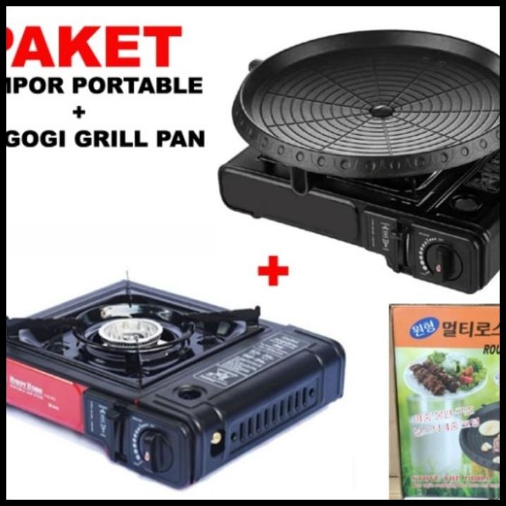 Paket Kompor Portable Bbq Bulgogi Grill Pan