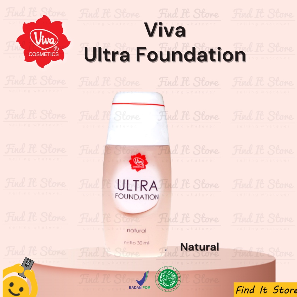 Viva Ultra Foundation 30ml | Liquid Foundation Alas Bedak Cair BPOM 30ml