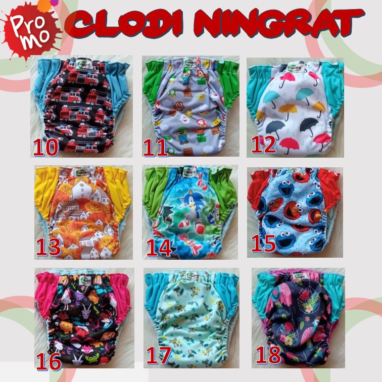 Popok Clodi Bayi Ningrat AIO Regular Clody Kain Cuci Ulang Untuk BB 5-15 Kg