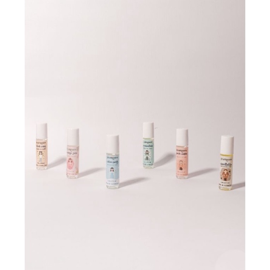 B32-B43 GEAMOORE (5ml / 15ml) addicted series scent roll parfume bpom murah spray body tubuh termurah viral mini size full blush sunny vanillatte flamingo fame cotton candy green tea lova peach cookies musk lily bunga irish vanila jeruk candies