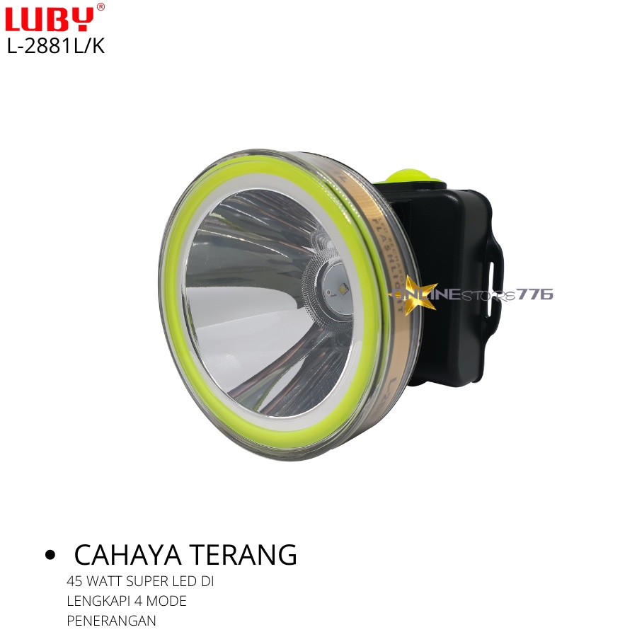 SENTER KEPALA SELAM LUBY L2881L L2881K CAHAYA PUTIH DAN KUNING 45WATT