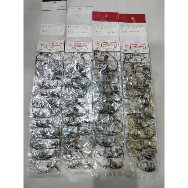 Rakitan Kail Jadi Untuk Ikan Bawal+Neklin Dan Lele Kail Cabang 3 Kail Glosor