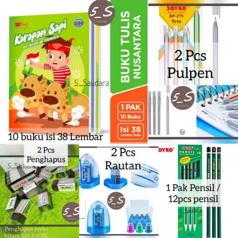 

PAKET HEMAT BUKU SIAP SEKOLAH / ALAT TULIS SEKOLAH KOMPLIT