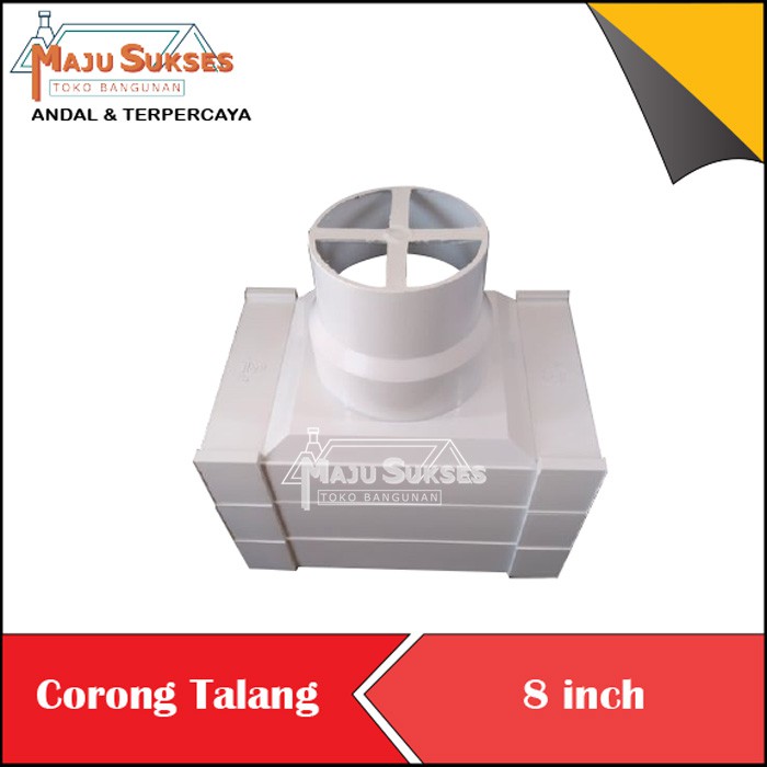 CORONG TALANG 8" KOTAK CORONG TALANG PVC LUBANG PEMBUANGAN AIR KOTAK PERSEGI PIPA PVC PLASTIK 8 "