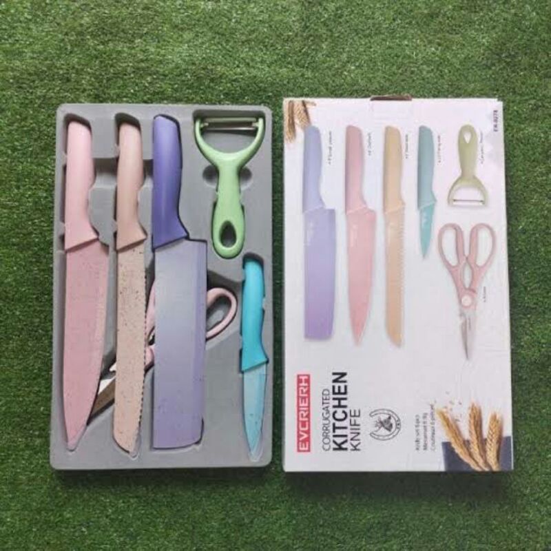 

Pisau Set 6in1 Evcrierh Stainless Warna Warni