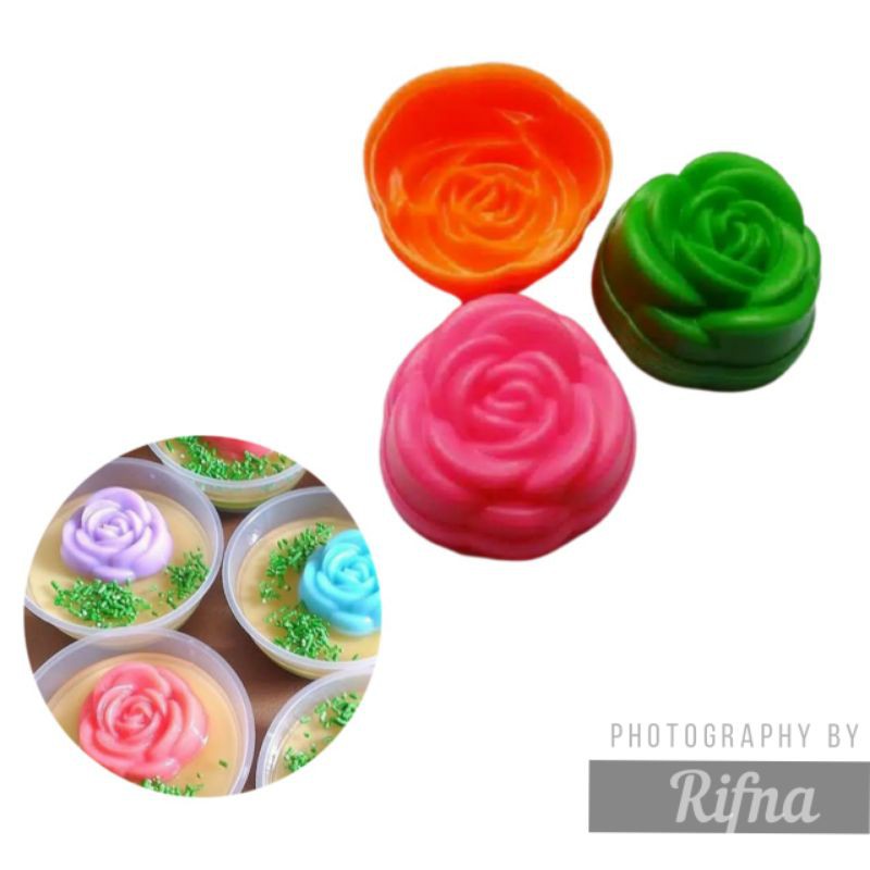 12 pcs Cetakan puding mawar cup mawar kecil/mini