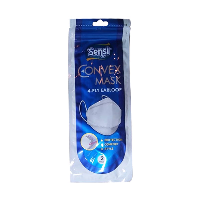Sachet Sensi Convex Mask 4 ply Earloop Masker Sensi 4ply 4D 2 pcs