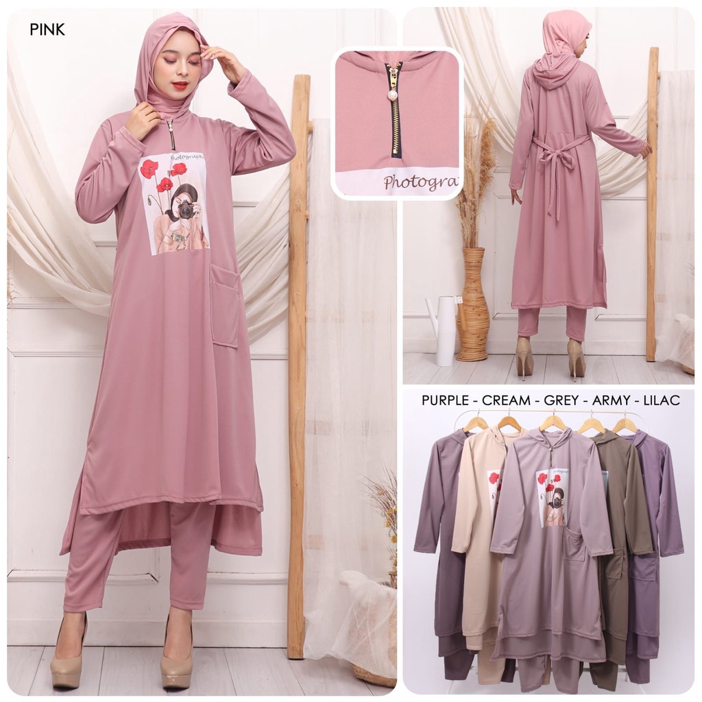 ONE SET TUNIK HODIE MOTIF VOXY PREMIUM KODE 901 - 724| SETELAN MIDI HODIE MOTIF VOXY PREMIUM BEST SELLER | SETELAN MIDI VOXY PREMIUM MOTIF PLUS SONGKOK