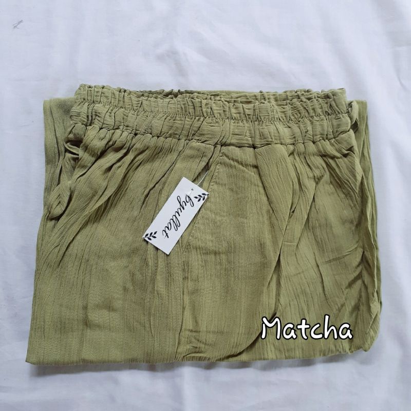 RUBY CRINKLE CULLOTE / CELANA KULOT CRINKLE PREMIUM-Matcha