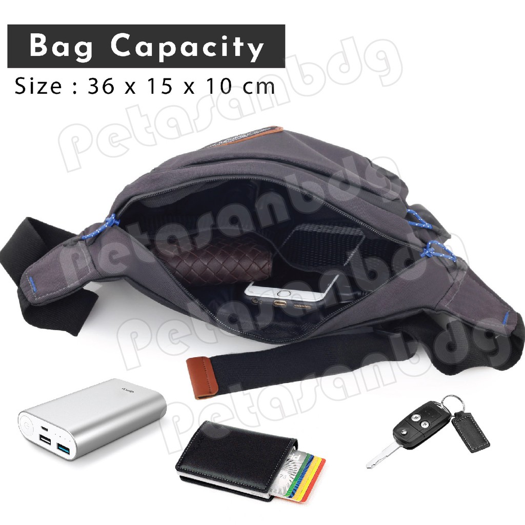 PTS - Tas Selempang Pria / Wanita Waistbag Gear Bag 13108 GERS PORT + FREE USB EXTENTIONS CABLE