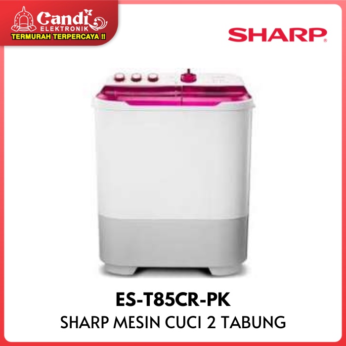 SHARP MESIN CUCI ES-T85CR-PK 8 KG TWIN TUB 2 TABUNG EST85CRPK ES T85CR PK