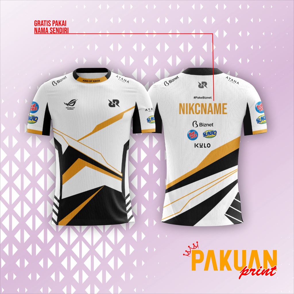 JERSEY RRQ TERBARU SEASON 8 2021 MPL JERSEY GAMING FREE NICKNAME BAJU GAMES TEAM RRQ