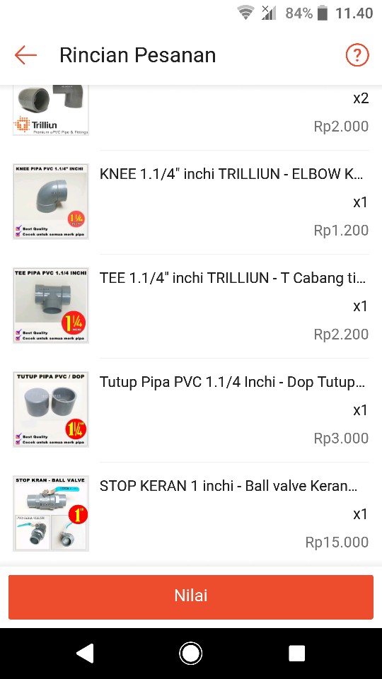 Knee 1.1/4 Inchi Trilliun - Elbow Keni Bengkok Sambungan Paralon Pipa Pvc