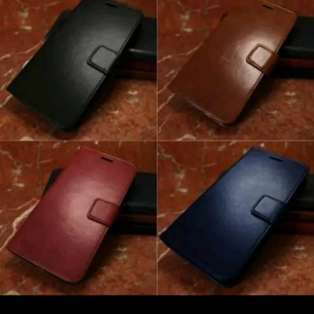 Leather Flip Cover Oppo A3S- Wallet Case Kulit - Casing Dompet