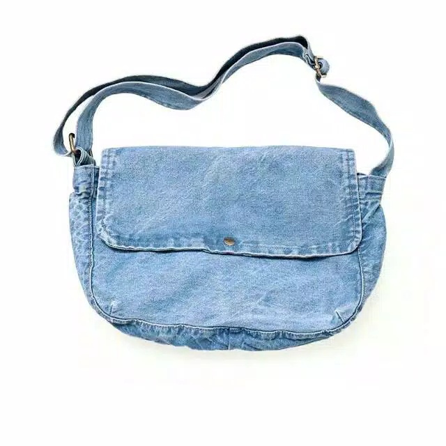 BP Denim Sling Messenger Bag Tas Selempang Postman Unisex Pria Wanita Jeans Vintage Crossbody Ori