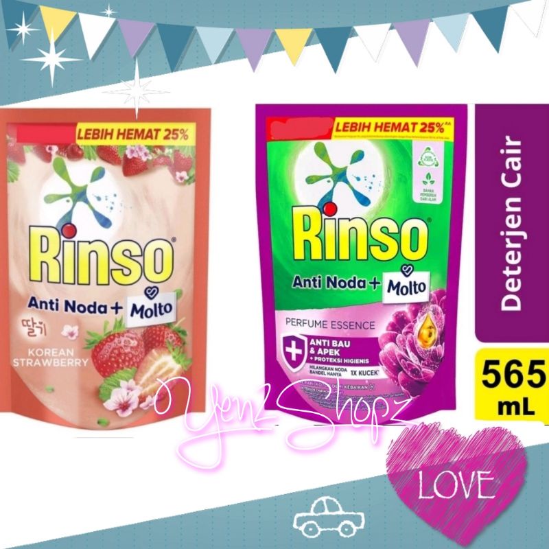 RINSO MOLTO CAIR KOREAN STRAWBERRY 565ML DETERJEN CAIR PARFUME ESSENCE ROYAL GOLD JAPANESE PEACH 510ML