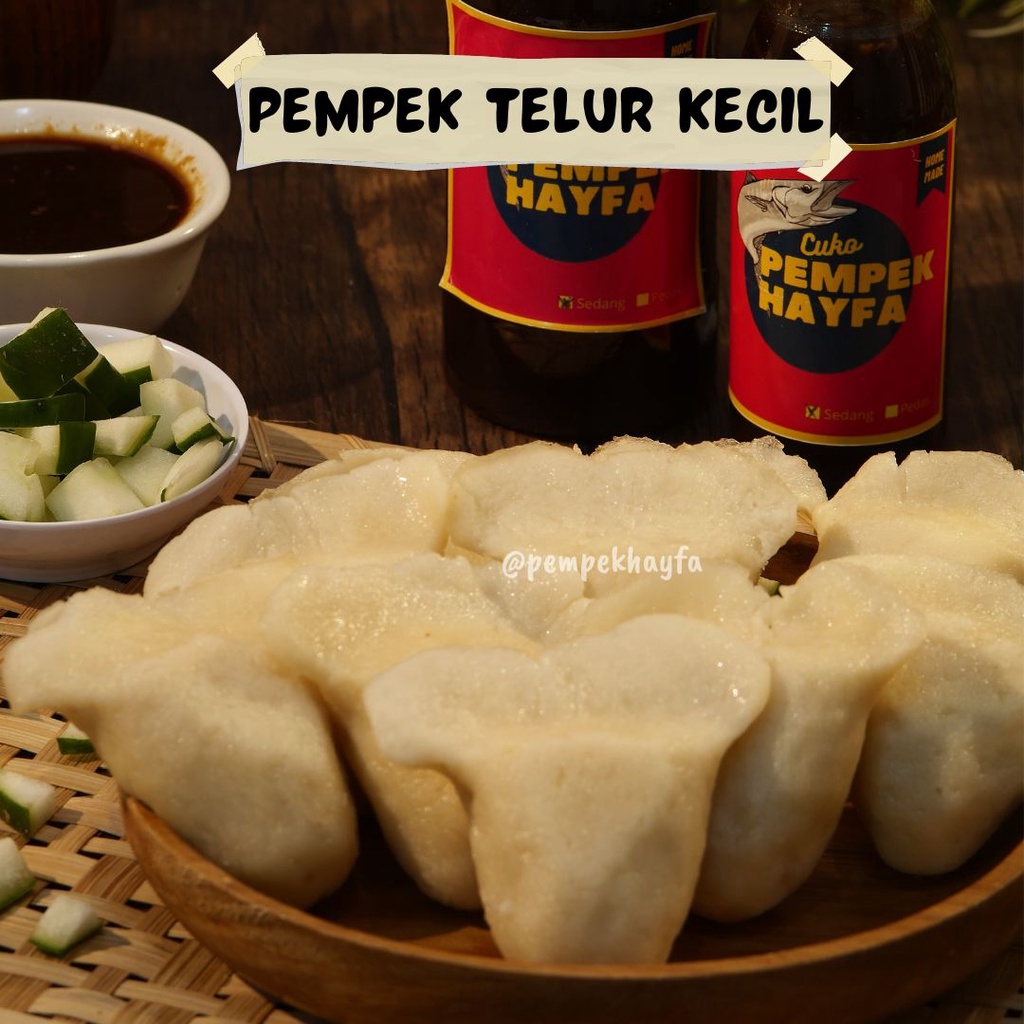 

Pempek hayfa | Paket Pempek Palembang Telur Kecil/Selam Kecil 100% Ikan Tenggiri Premium Isi 10 pcs