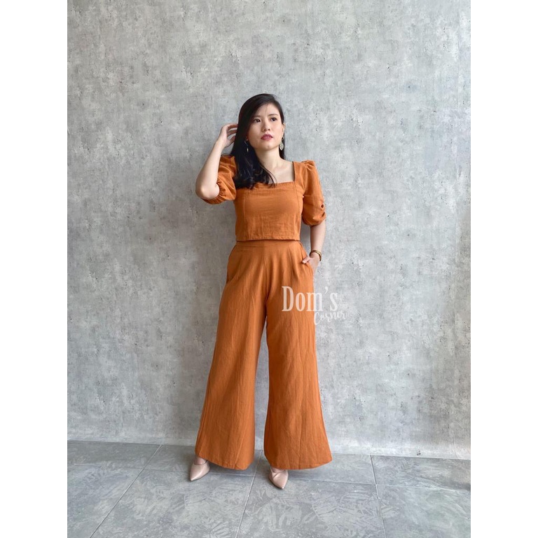 Domscorner - Kulot set Version - Ye jin set CELANA (PO PRE ORDER)-OrangeMustardALLSIZE