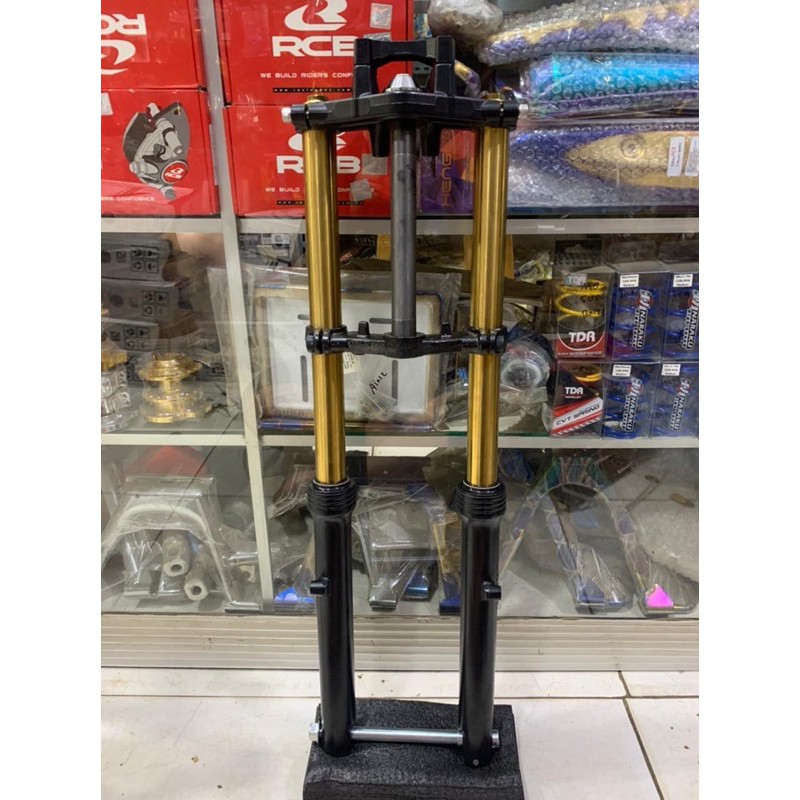 Shock Skok + Segitiga Depan Ninja R150 As Gold 33mm INNER pnp Tiger CB GL megapro neotek non Gorilla