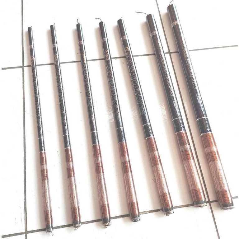 Joran Tegek Anyfish Carbonmax Kuat Ruas Pendek Carbon Kaku 180 210 240 270 300 360 450