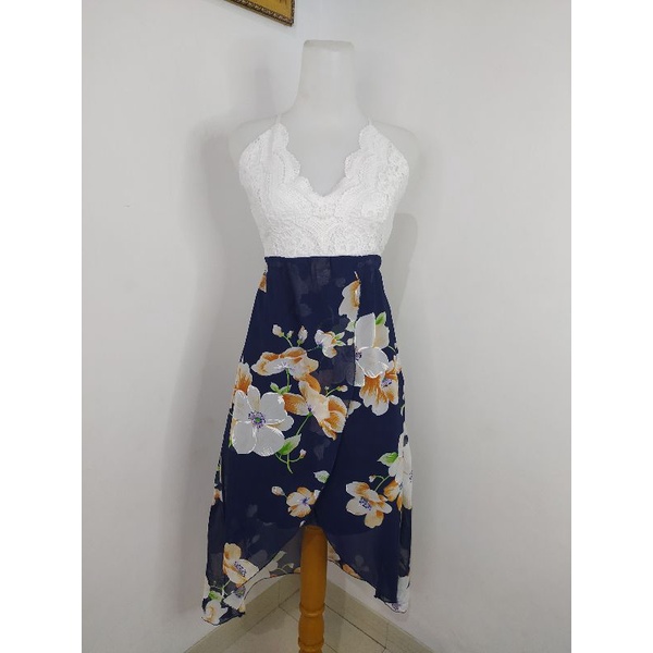 (BISA COD) Dress Vintage, Dress Bunga, Dress Tartan, Longdress, Dressmidi-Bunga2