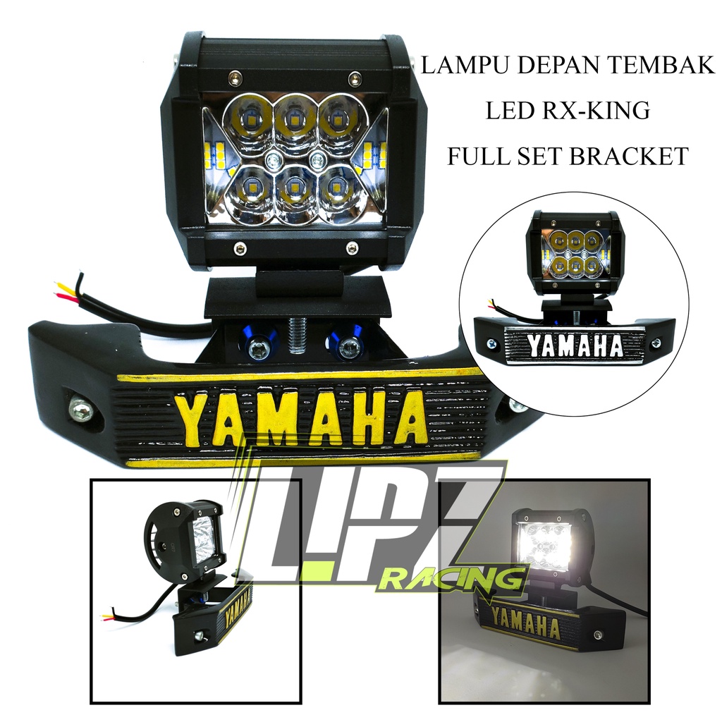 TERBARU LAMPU DEPAN RX-KING LED FULL SET BREKET MODEL CR-4765 LED 12 PEARL BAHAN BESI ALUMINIUM