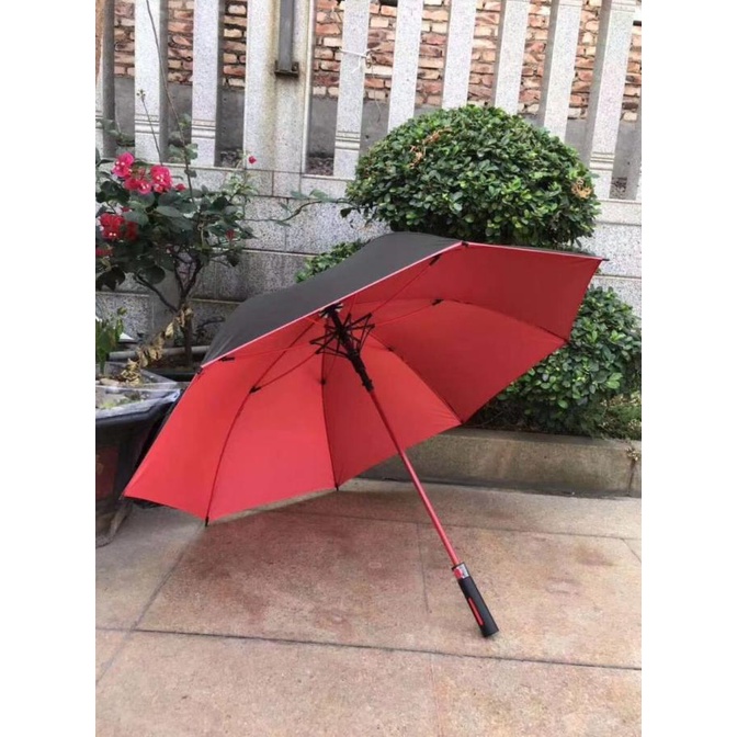 Payung Besar jumbo Golf rangka jari fiber bahan Nylon anti Uv