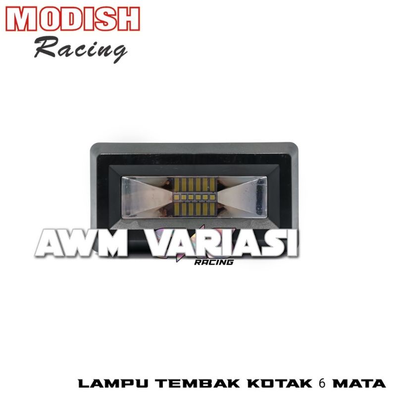 Lampu Tembak Cree Dymaker Kotak 6 Mata LED High Low Flash 3 Mode