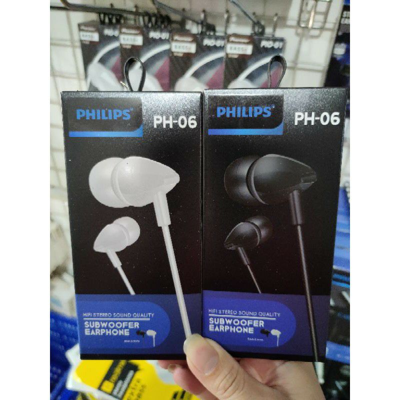 HF HEADSET/EARPHONE PHILIPS PH-06 + MIC SUARA BASS