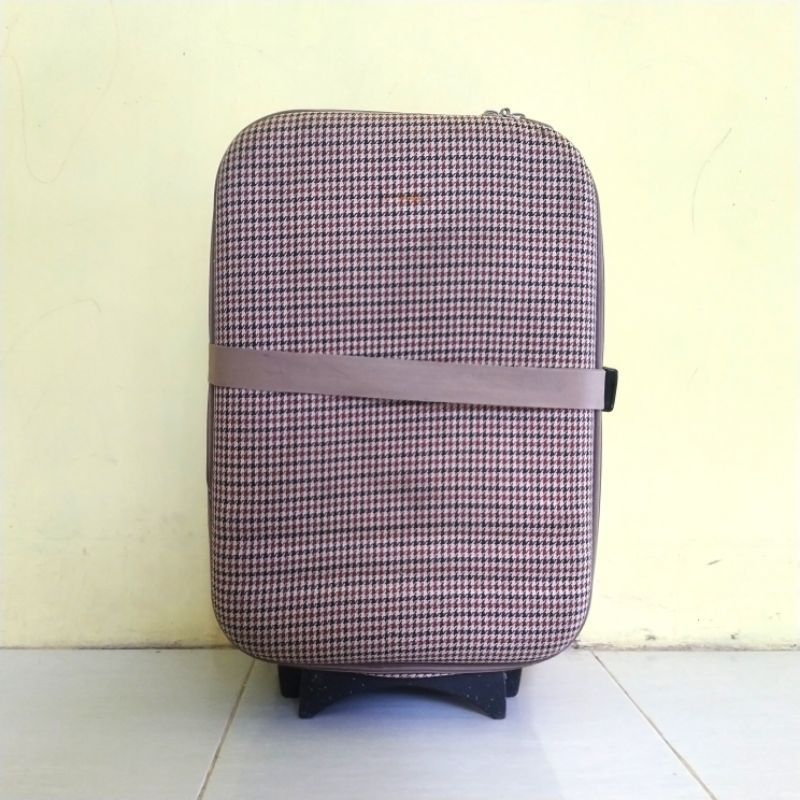 Koper Polo 17 Inchi Preloved Cabin Case Motif Coklat Krem Cream