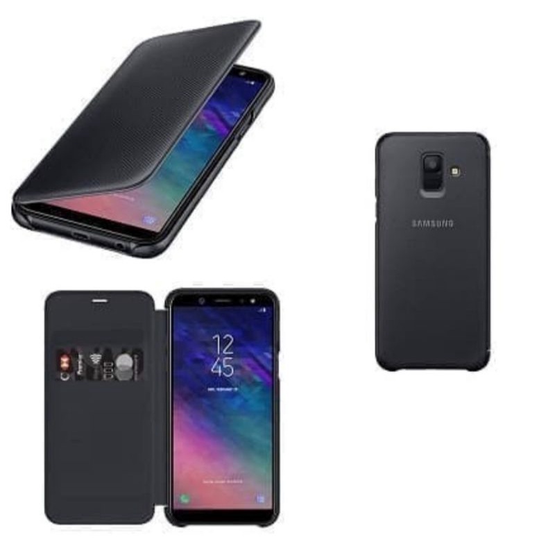 ORIGINAL SAMSUNG FLIP WALLET COVER GALAXY A6 2018 SM-A600F RESMI