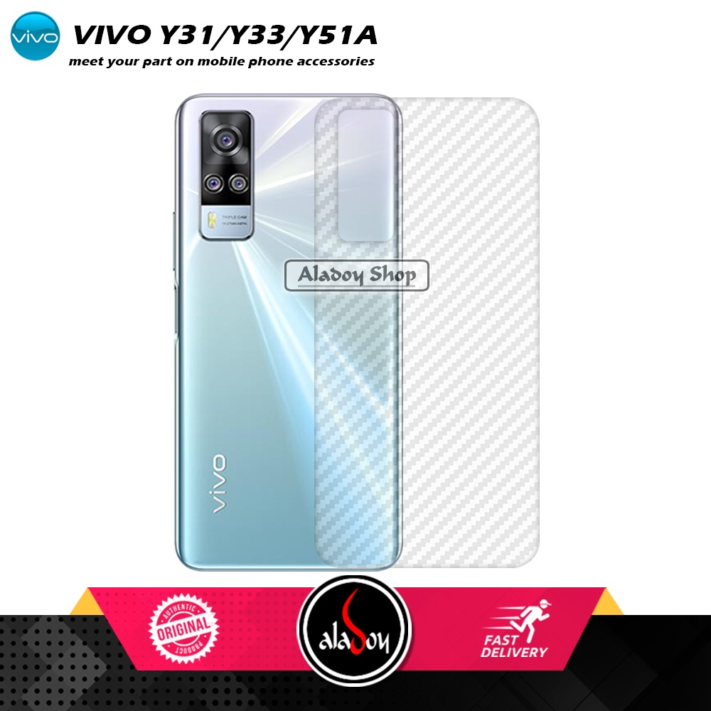 PROMO 3 IN 1 PAKET Tempered Glass Vivo Y31/Y33/Y51A Free Tempered Glass Camera dan Skin Carbon