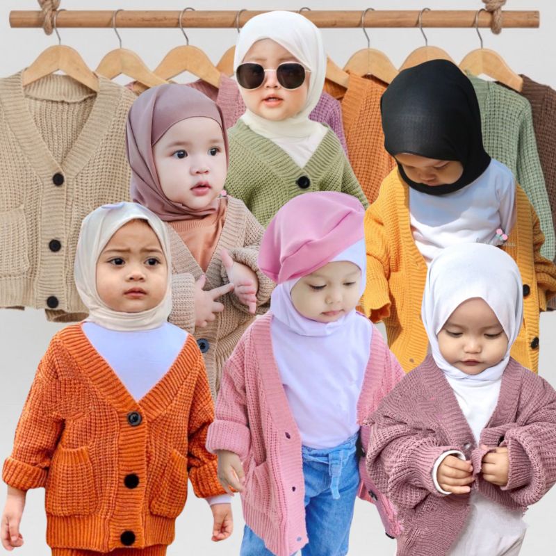 Cardigan Rajut Anak Perempuan 2-5 tahun / Sweater Rajut Cardigan Anak Premium