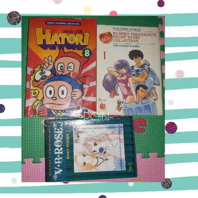 Buku komik limaribuan (Ninja Hatori,kurochan,Dulken,QED,VB Rose,Denka,Rumiko,Dororonpa)