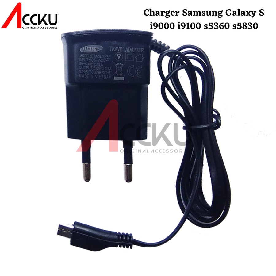 TRAVEL CHARGER CASAN SAMSUNG GALAXY Y 5360 I9000 (1A) ASLI ORI 100%