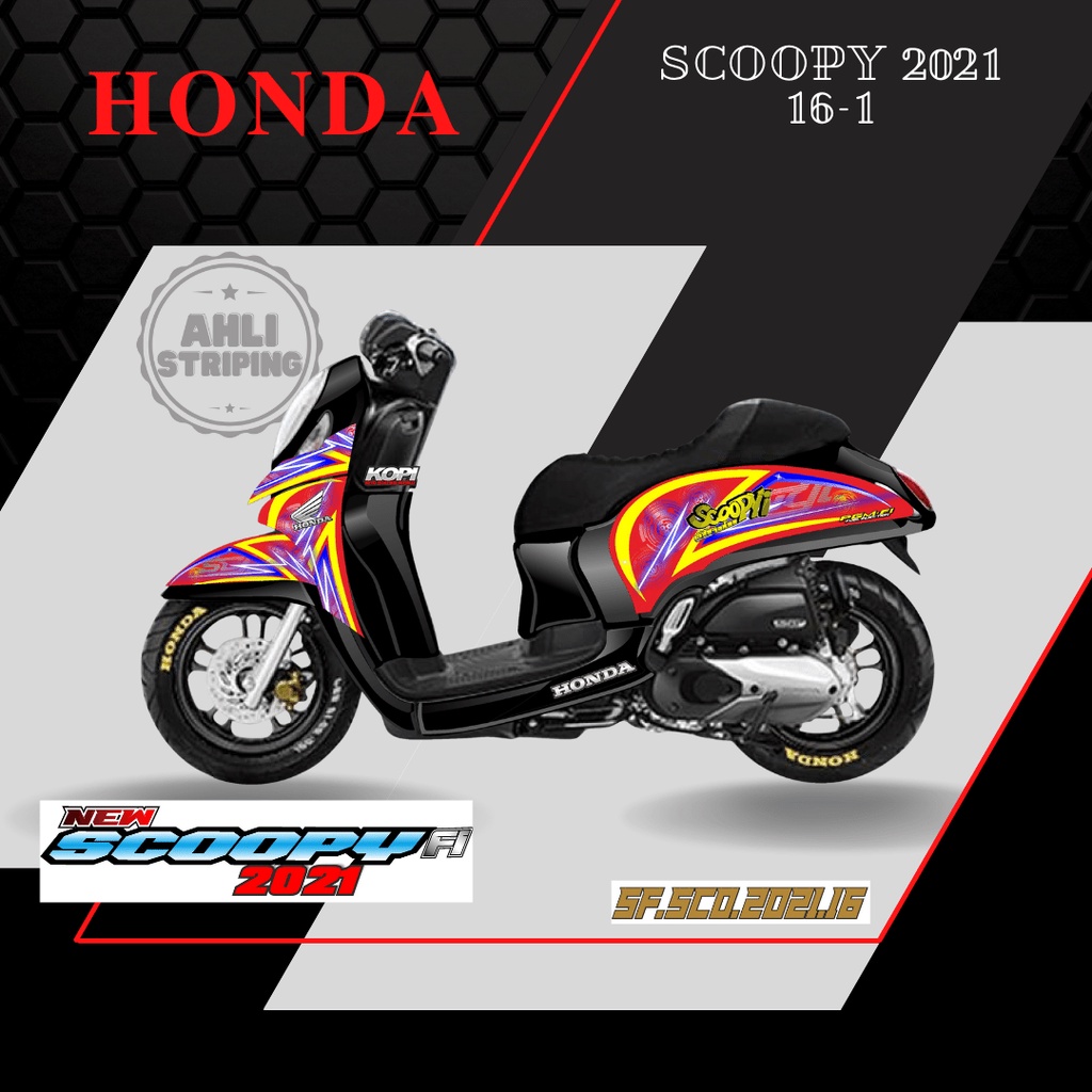 SCOOPY STICKER STRIPING SCOOPY 2021 - STIKER STRIPING LIST MOTOR HONDA SCOOPY 2021 VARIASI HOLOGRAM 