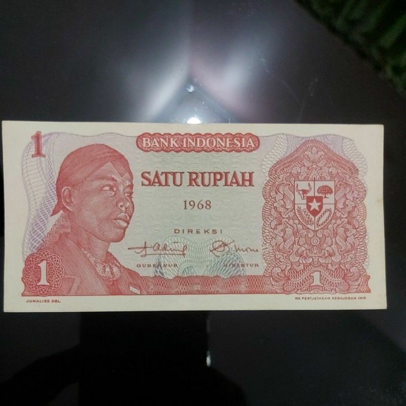 Uang Kertas Rupiah Gambar Jenderal Sudirman tahun 1968 pecahan 1 ASLI UNC