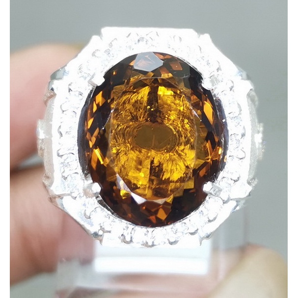 Cincin Perak Batu Asli Kinyang Emas Kalimantan Original