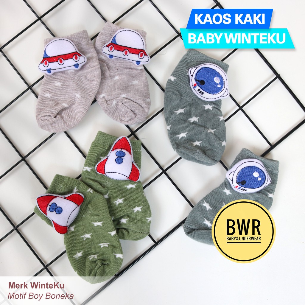 [ 3 Pasang ] Kaos Kaki Winteku BONEKA Lucu | Baby Socks Boy And Girl || Bwr IX