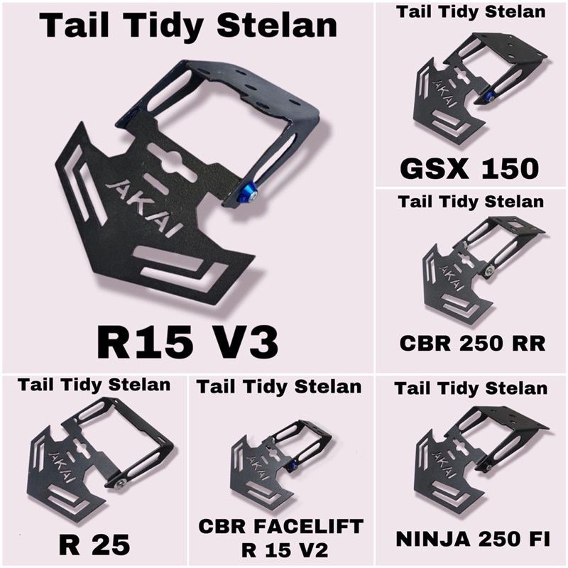 tail tidy stelan tail tidy belakang breket plat nomor variasi Ready Cbr150r,Cb150r,R15 v3,R15 v2,Gsx,Ninja250,R25,Cbr250rr