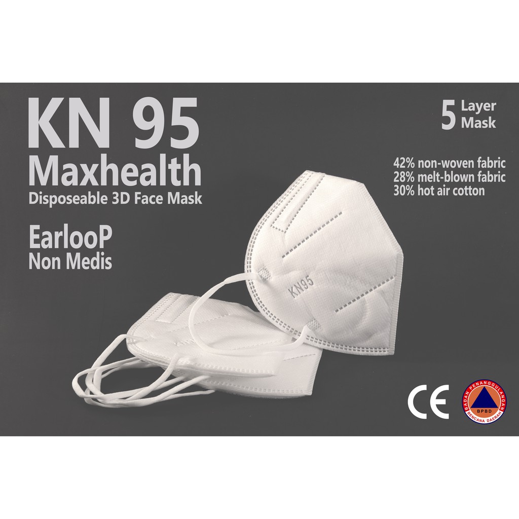 Masker KN95 Maxhealth 5ply Medical Grade Personal Pack Ecer / Box 0696