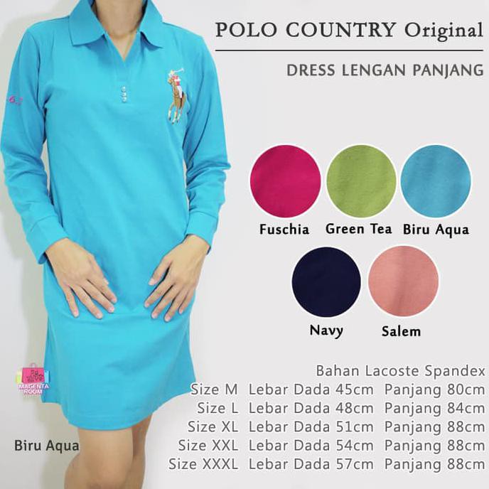 Super Polo Country Original - Dress Lengan Panjang *Size Xxxl Sale