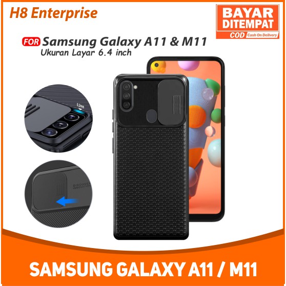 Case Samsung Galaxy A11 M11 Melindungi Kamera Privasi Penutup Belakang Hardcase Cam Shield PC Slide