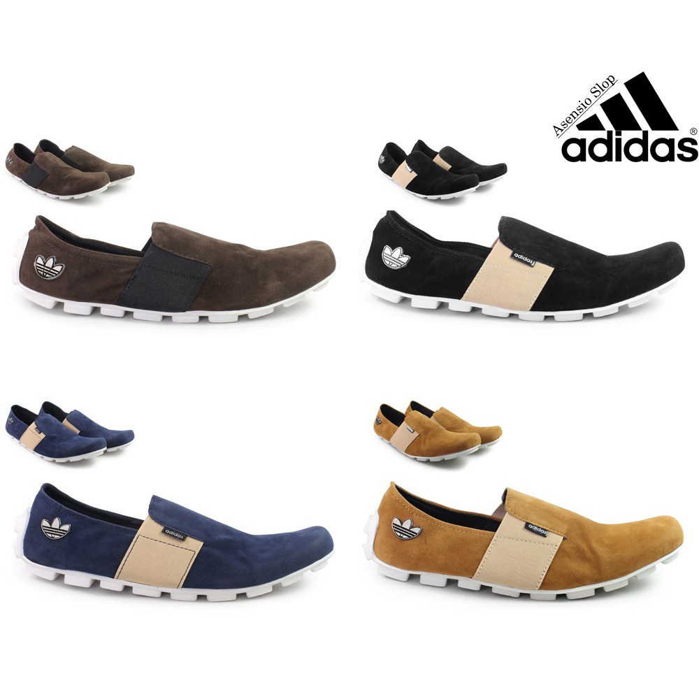 MS Shop - Sepatu Pria Adidas Asensio Slop Moccasin Slipon Suede Cowok Murah Keren