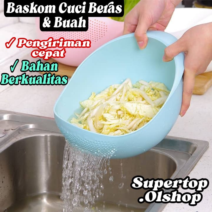 Baskom Cuci Beras/Wadah pencuci Buah Sayuran Bahan Makanan