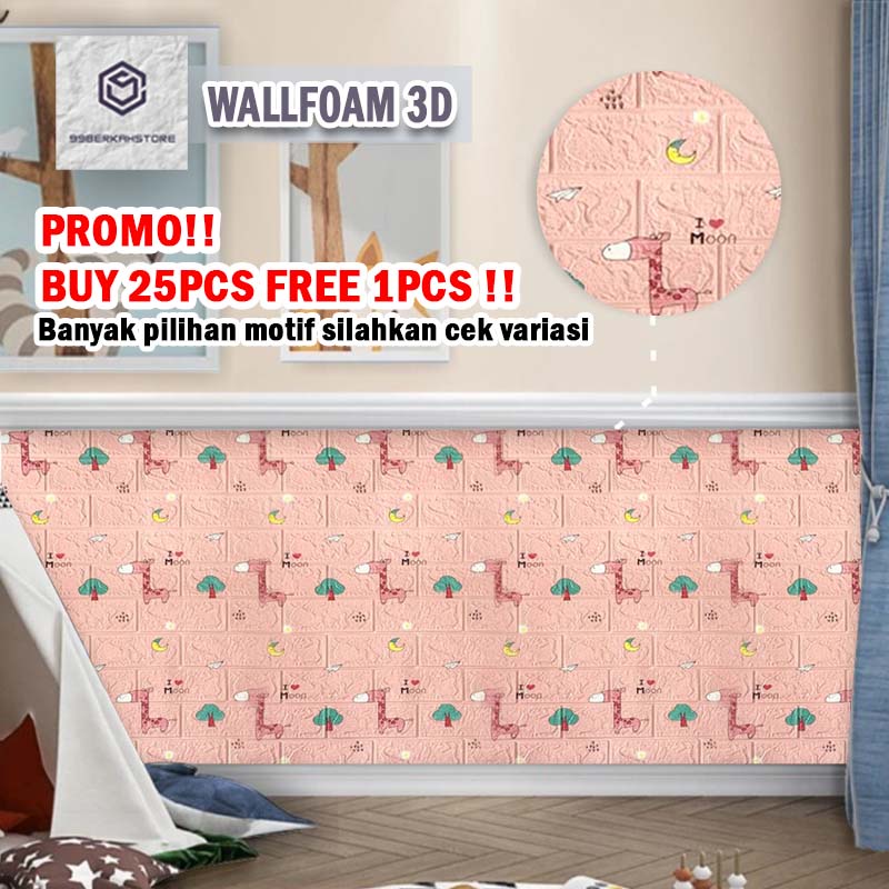 PROMO!! BUY 25 FREE 1 !! WALLFOAM 3D MOTIF ANAK-ANAK 70X77 CM / WALPAPER FOAM-1