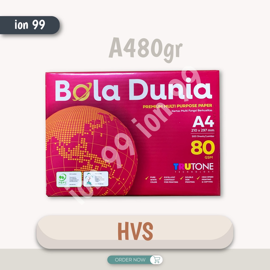 

Kertas HVS 80gr A4 F4 Bola Dunia Rim