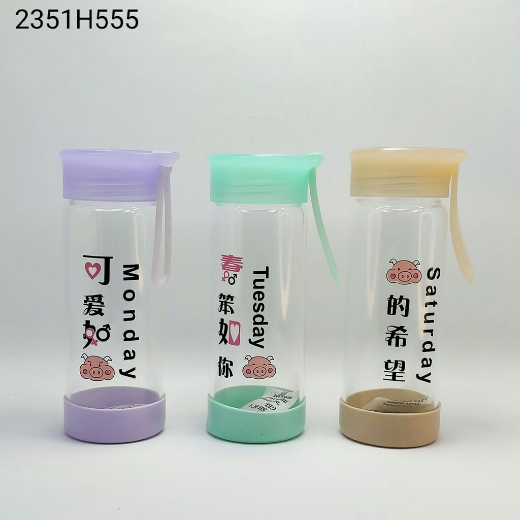 [WS] Botol Minum Kaca / Botol Minum Beling 400 ML - Bermacam Model