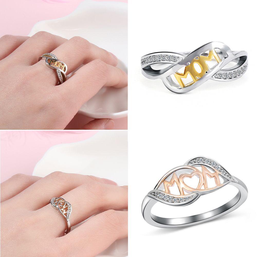 R-flower Love Mum Cincin Hadiah Wanita Perhiasan 18k Rose Gold925 Sterling Silver